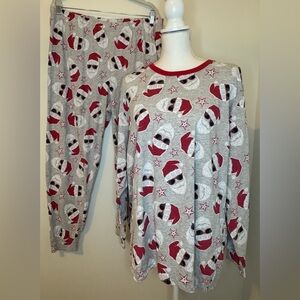 PLACE Unisex Santa Christmas Jogger Pajama Set Adult Size XL